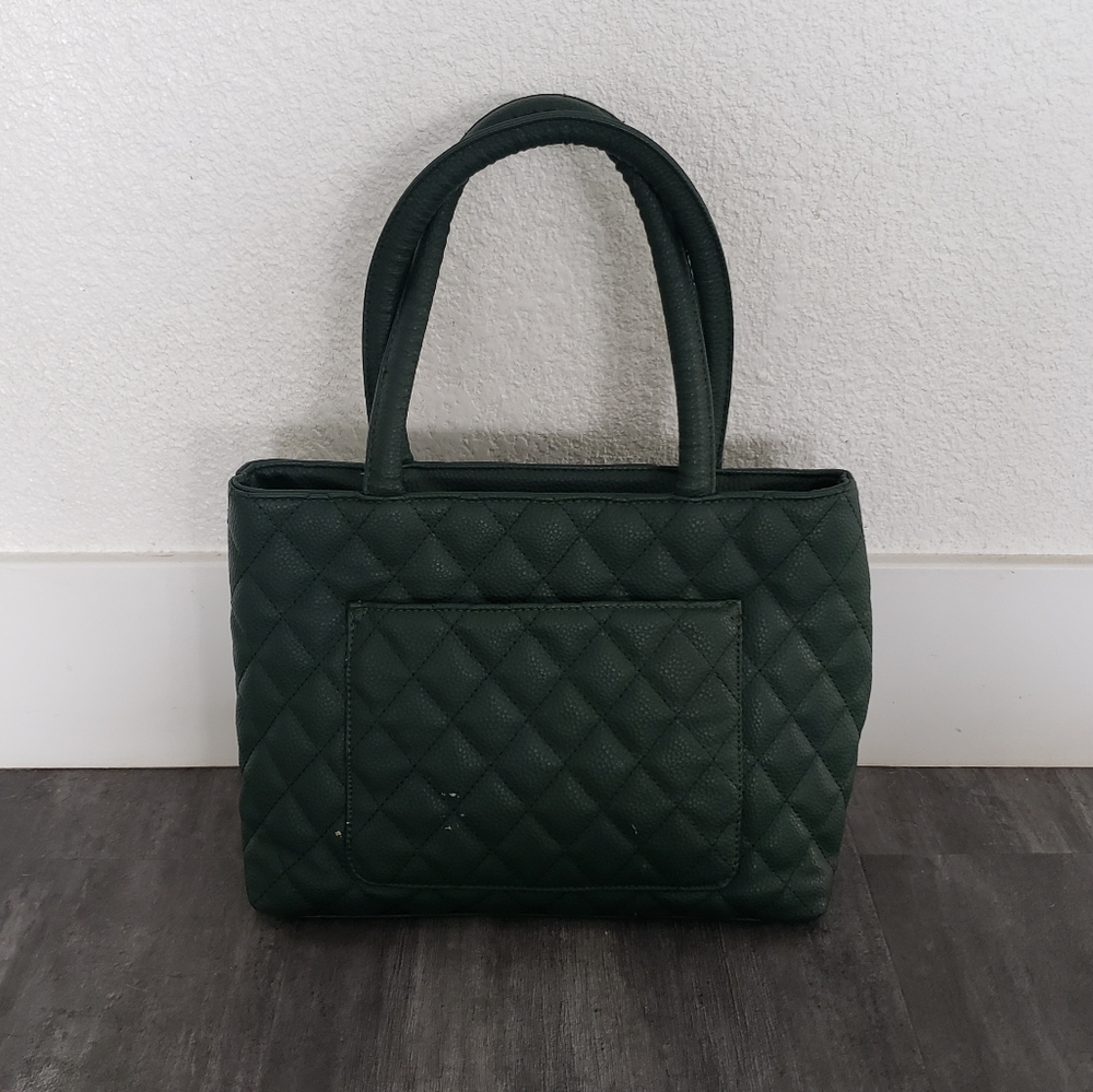 Olive Quilted Attention Classic Handbag